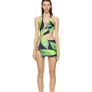 LOUISA BALLOU Blue and Green Sex Wax Dress in Equinox